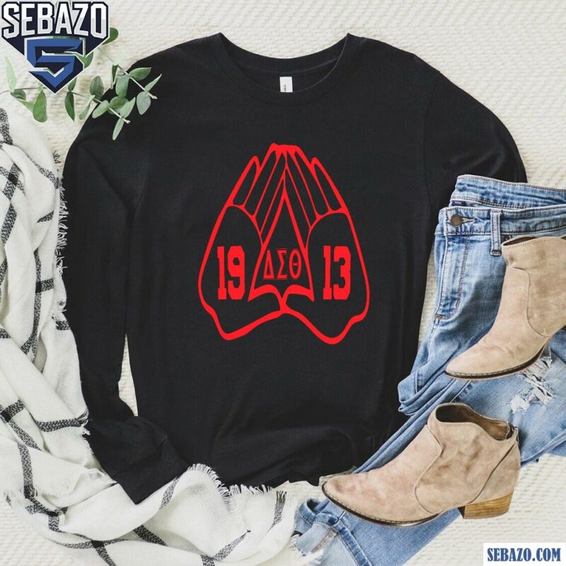 Delta Pyramid Hands Est 1913 Delta Sigma Theta Sorority Shirt long sleeved