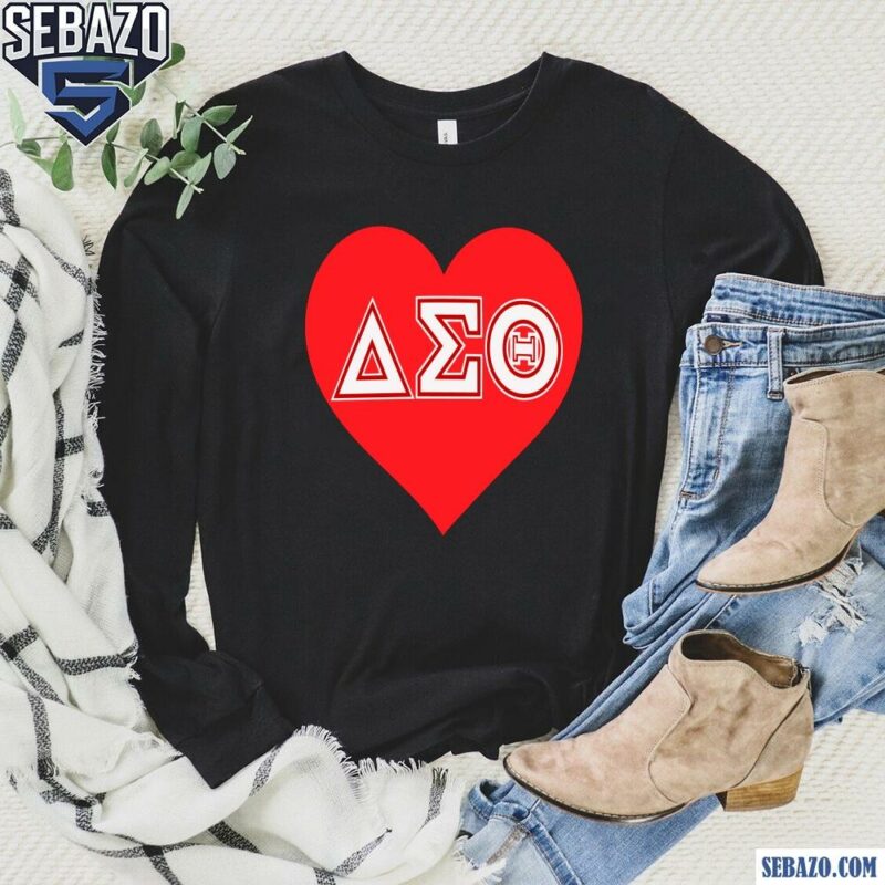 Delta Sigma Theta Sorority Heart Shirt long sleeved