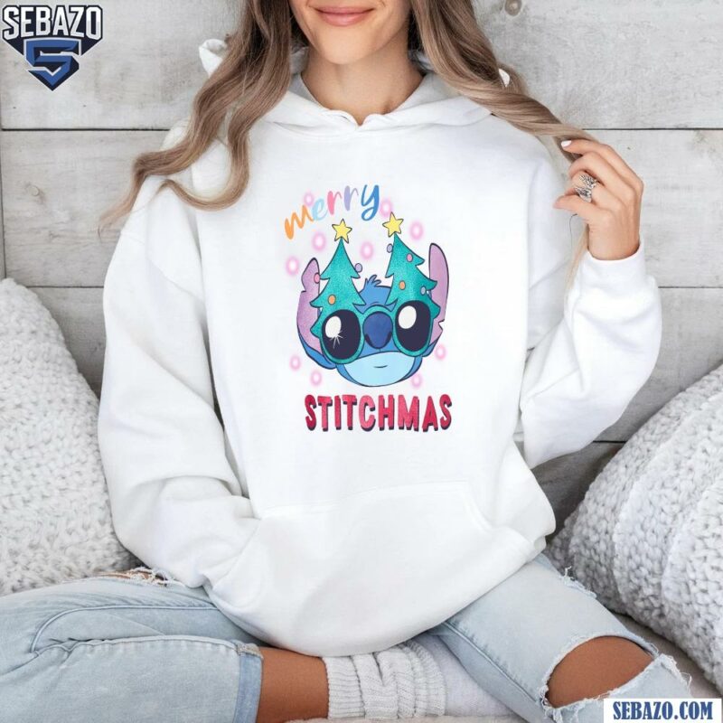 Disney Lilo Stitch Light Up Merry Stitchmas Shirt hoodie