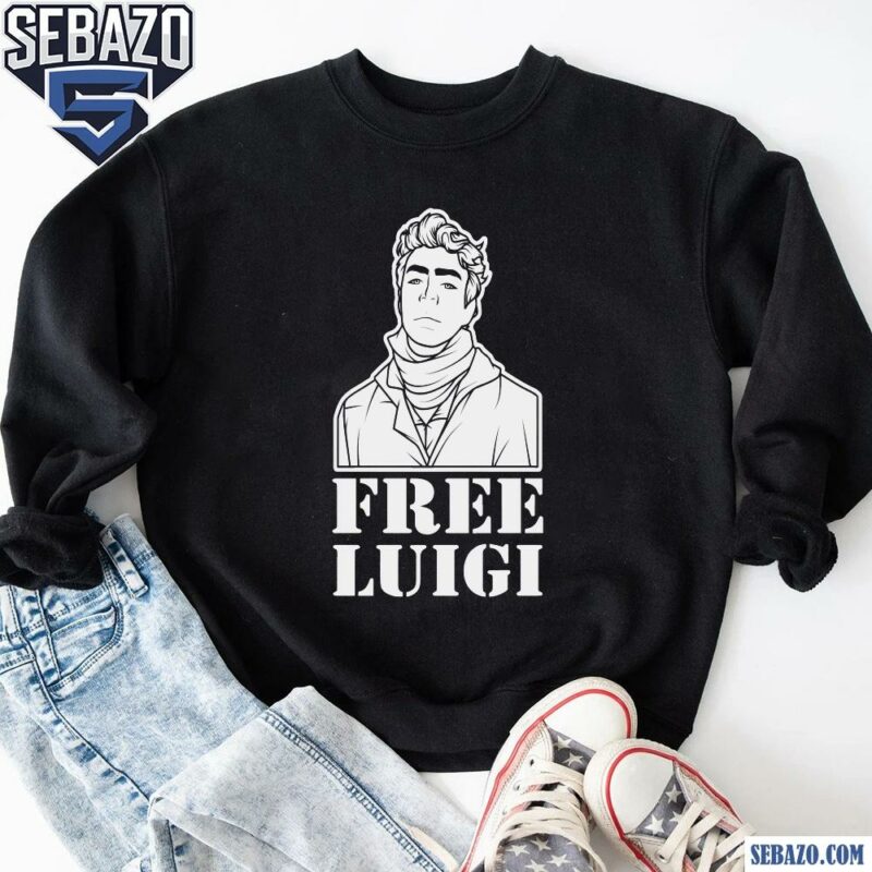 Free Luigi White Lineart Luigi Mangione Shirt sweatshirt