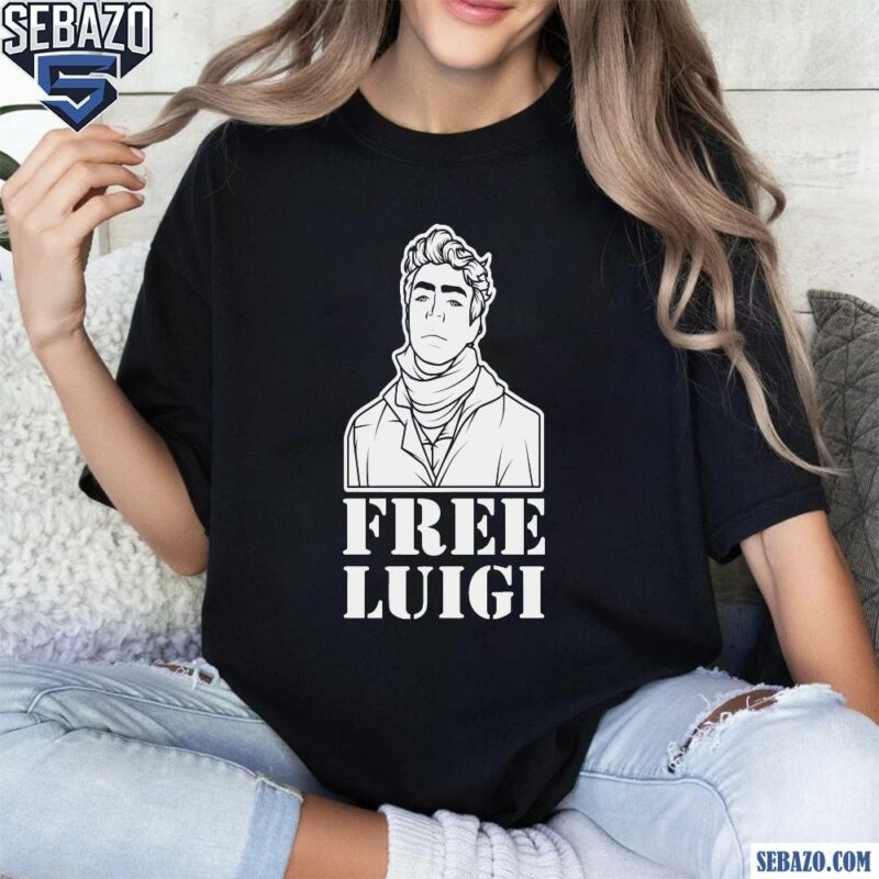 Free Luigi White Lineart Luigi Mangione Shirt t-shirt