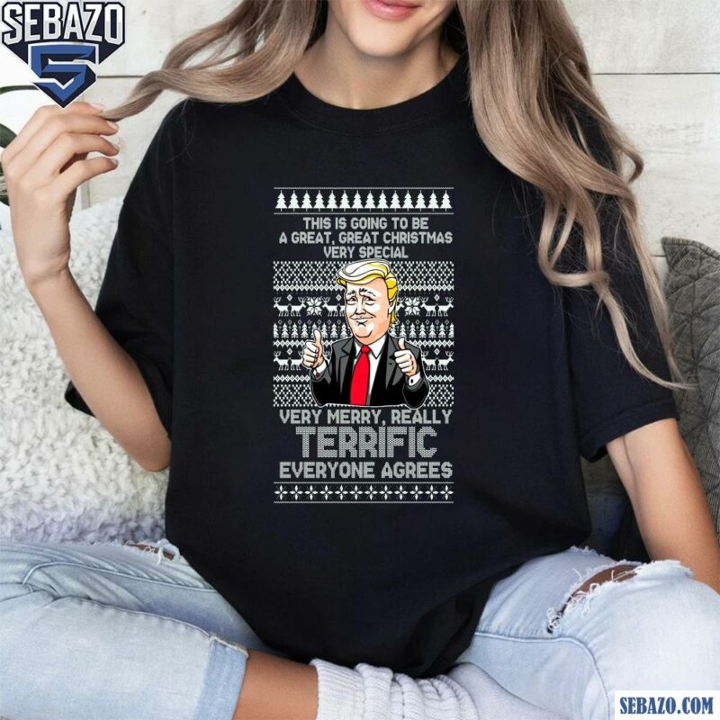 Funny Donald Trump Great Terrific Merry Christmas Shirt t-shirt