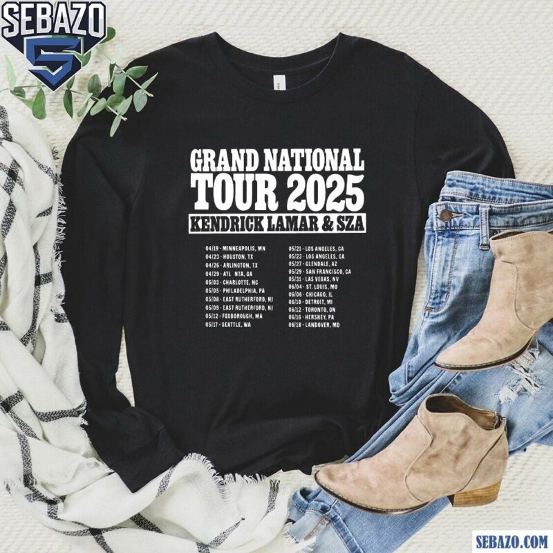 Grand National Tour 2025 Kendrick Lamar And Sza Shirt long sleeved