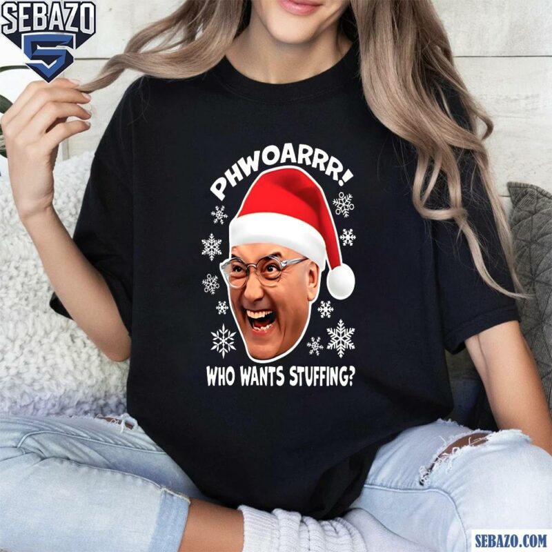 Gregg Wallace Santa Hat Phwoarrr Who Wants Stuffing Shirt t-shirt