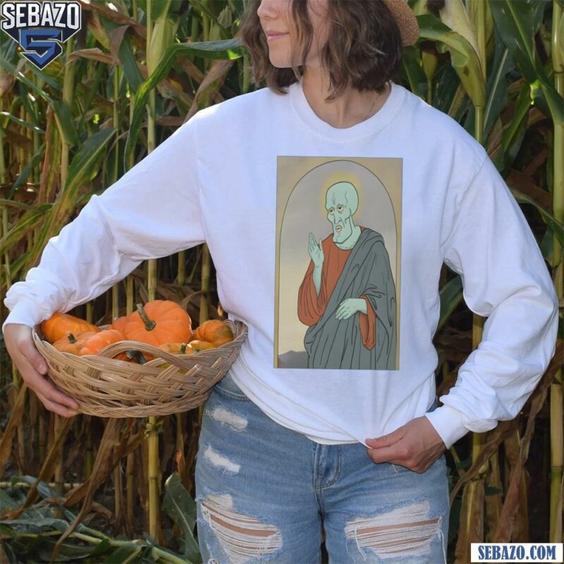 Handsome Jesus Squidward Funny Meme Shirt long sleeved