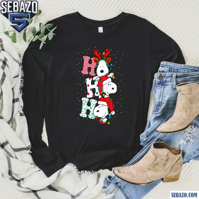 Ho Ho Ho Peanuts Snoopy Merry Christmas Shirt long sleeved