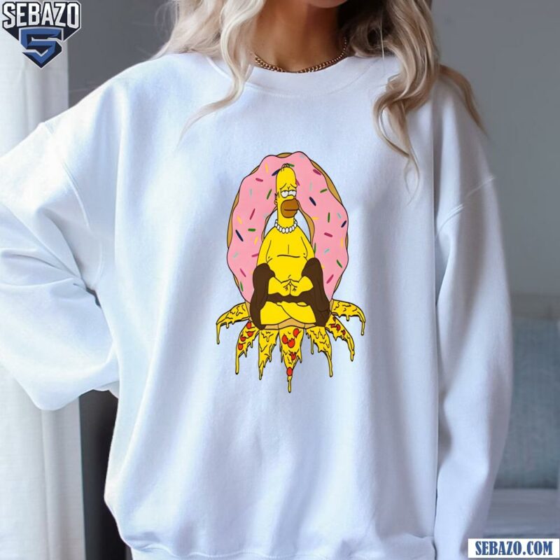 Homer Simpson Doughnut And Pizza Buddha Shirt sweatshirt