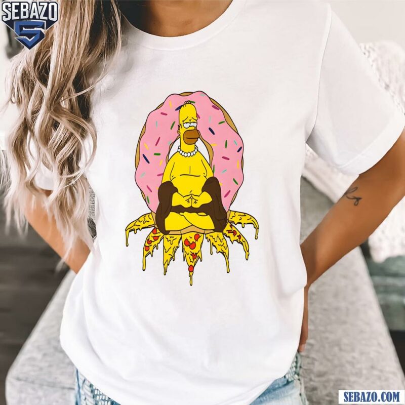 Homer Simpson Doughnut And Pizza Buddha Shirt t-shirt