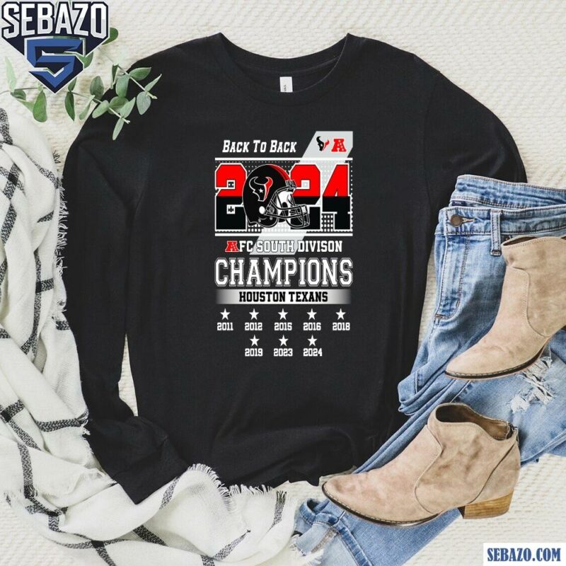 Houston Texans Back To Back AFC South Divison Champions Shirt long sleeved