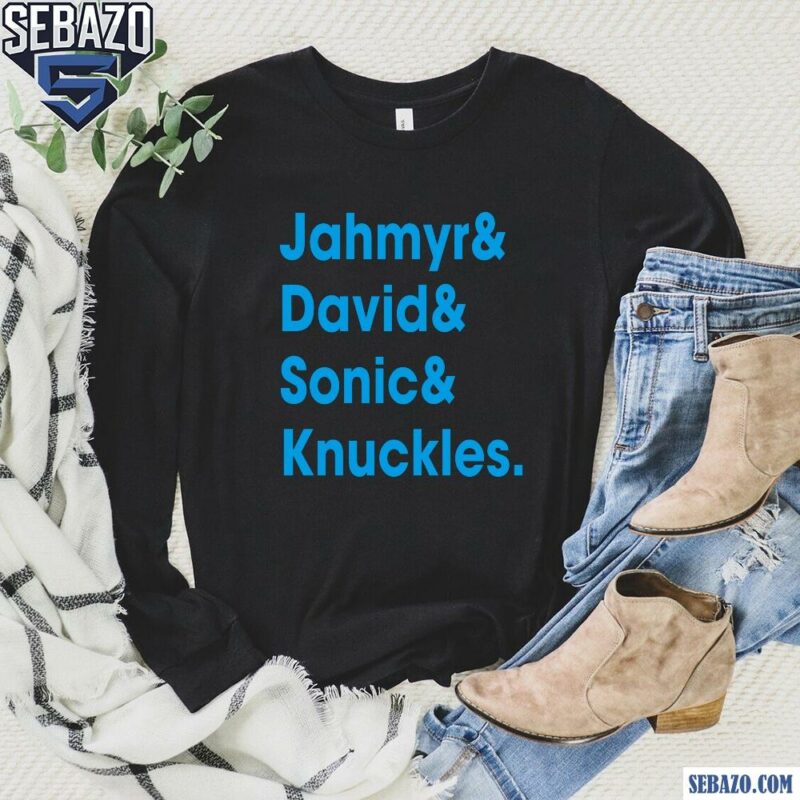 Jahymr Gibbs And David Montgomery Sonic And Knuckles Shirt long sleeved