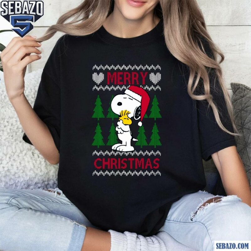 Merry Christmas Peanuts Snoopy Woodstock Shirt t-shirt