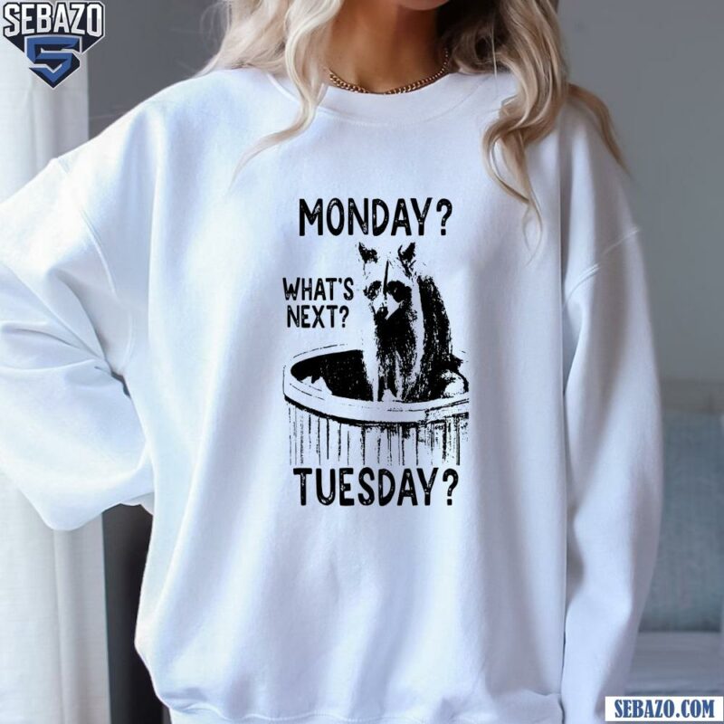 Monday Whats Next Tuesday Funny Raccoon Meme Shirt sweatshirt