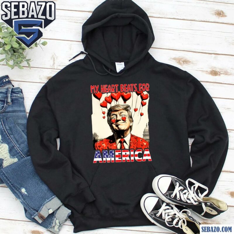 My Heart Beats For America Trump Valentines Day Shirt hoodie