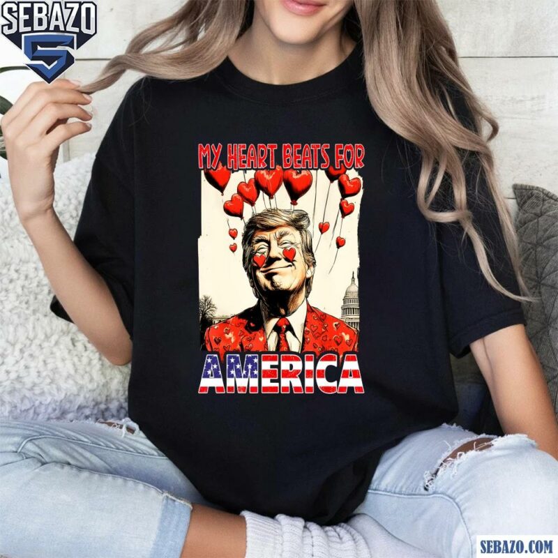 My Heart Beats For America Trump Valentines Day Shirt t-shirt