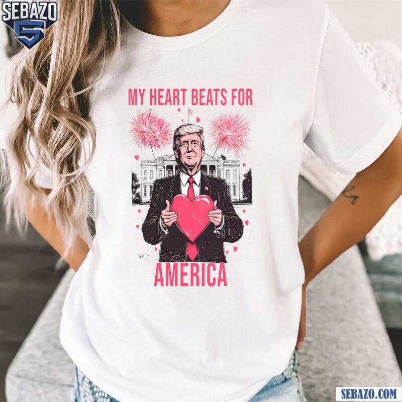 My Heart Beats For America Trump Valentines Day Shirt t-shirt