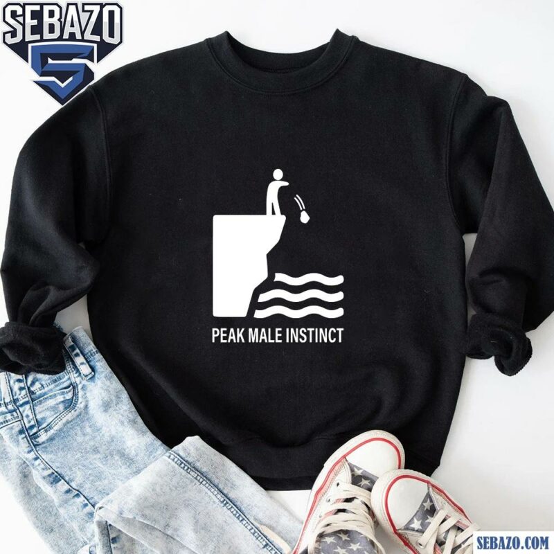 Peak Male Instinct Funny Cliff Rock Throwing Shirt sweatshirt