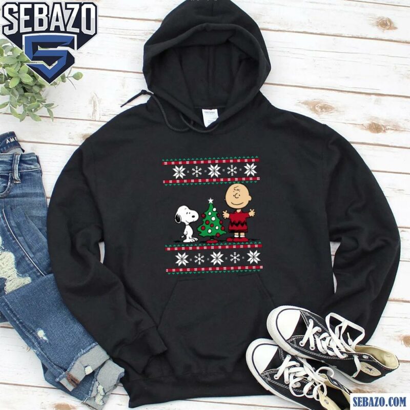 Peanuts Snoopy And Charlie Christmas Tree Shirt hoodie