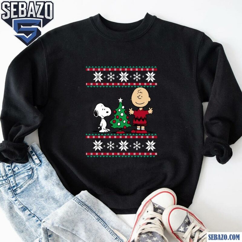 Peanuts Snoopy And Charlie Christmas Tree Shirt sweatshirt