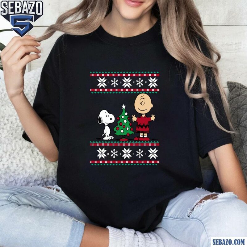 Peanuts Snoopy And Charlie Christmas Tree Shirt t-shirt