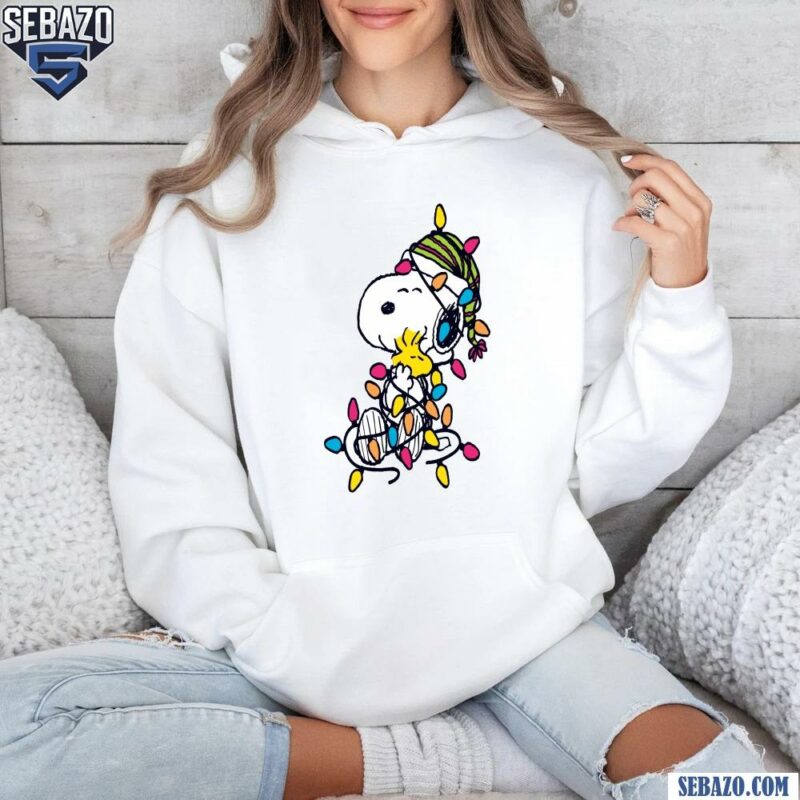 Peanuts Snoopy Woodstock Christmas Light Paint Shirt hoodie