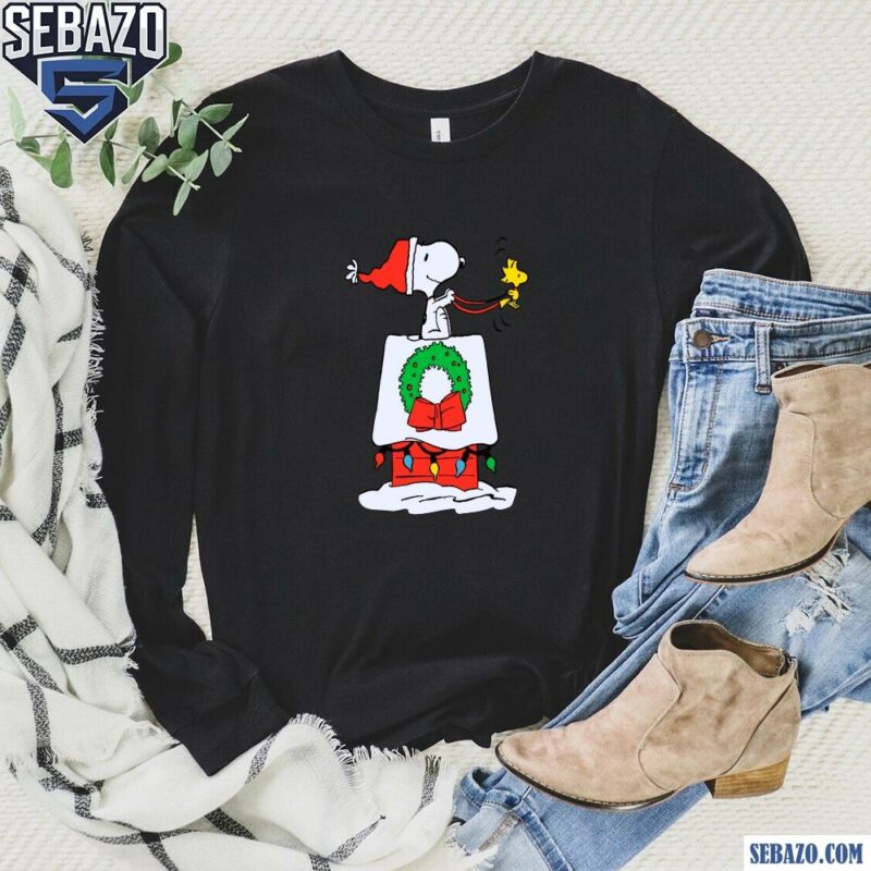 Peanuts Snoopy Woodstock Merry Christmas Shirt long sleeved