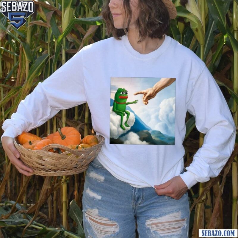 Pepe Token With Hand Funny Meme Shirt long sleeved