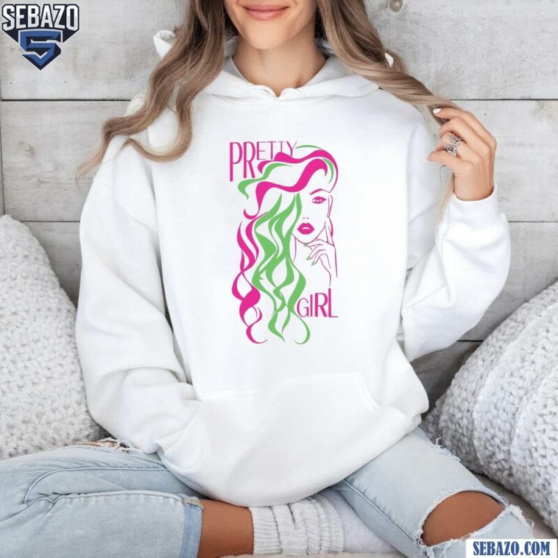 Pink And Green Pretty Girl Alpha Kappa Alpha Sorority Shirt hoodie