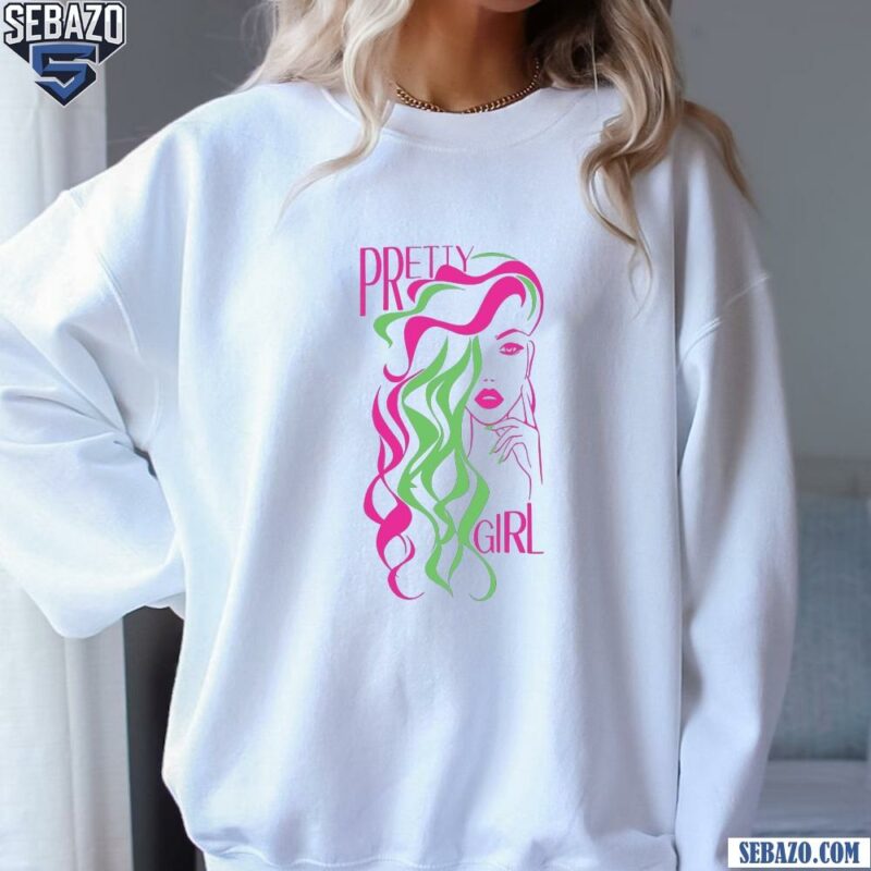 Pink And Green Pretty Girl Alpha Kappa Alpha Sorority Shirt sweatshirt