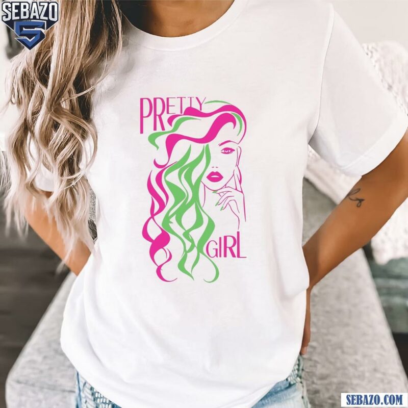 Pink And Green Pretty Girl Alpha Kappa Alpha Sorority Shirt t-shirt