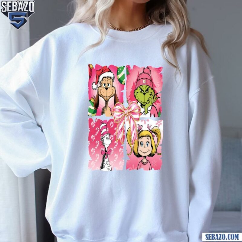 Pink Grinch Christmas Coquette Glitter Shirt sweatshirt