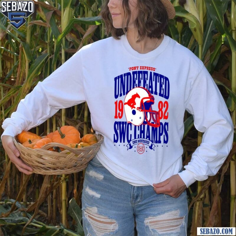 Pony Express Undefeated 1982 Swc Champs Smu Mustangs Shirt long sleeved