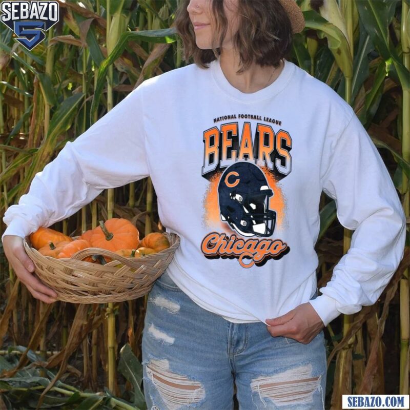 Retro Nfl Chicago Bears Football Helmet Logo Shirt long sleeved