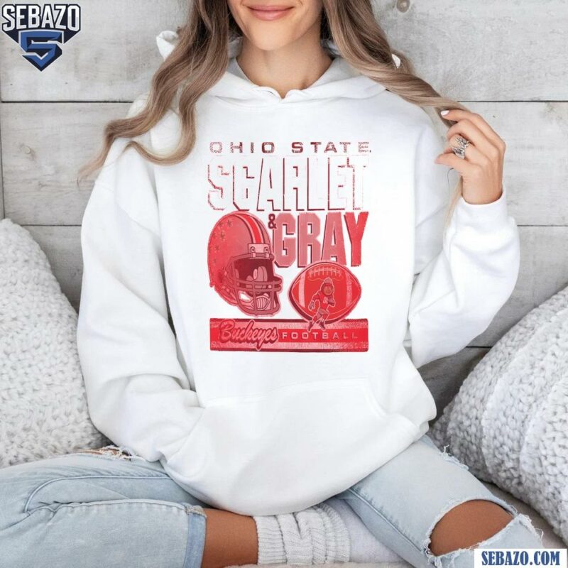 Retro Ohio State Buckeyes Football Scarlet And Gray Shirt hoodie