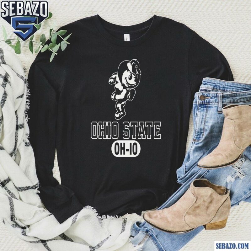 Retro Ohio State OH IO Logo Mascot Shirt long sleeved