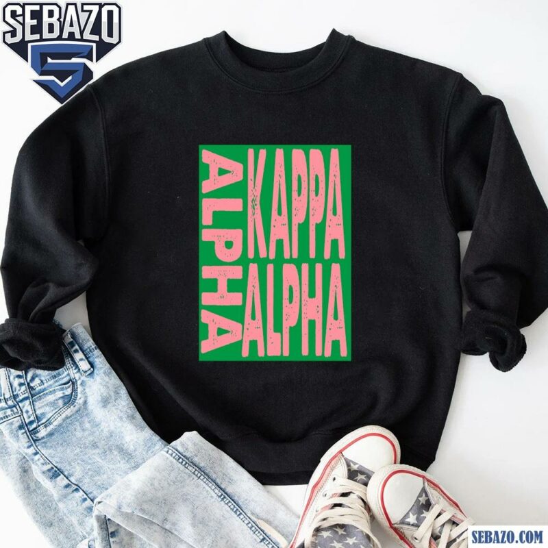 Retro Pink And Green Alpha Kappa Alpha Sorority Shirt sweatshirt