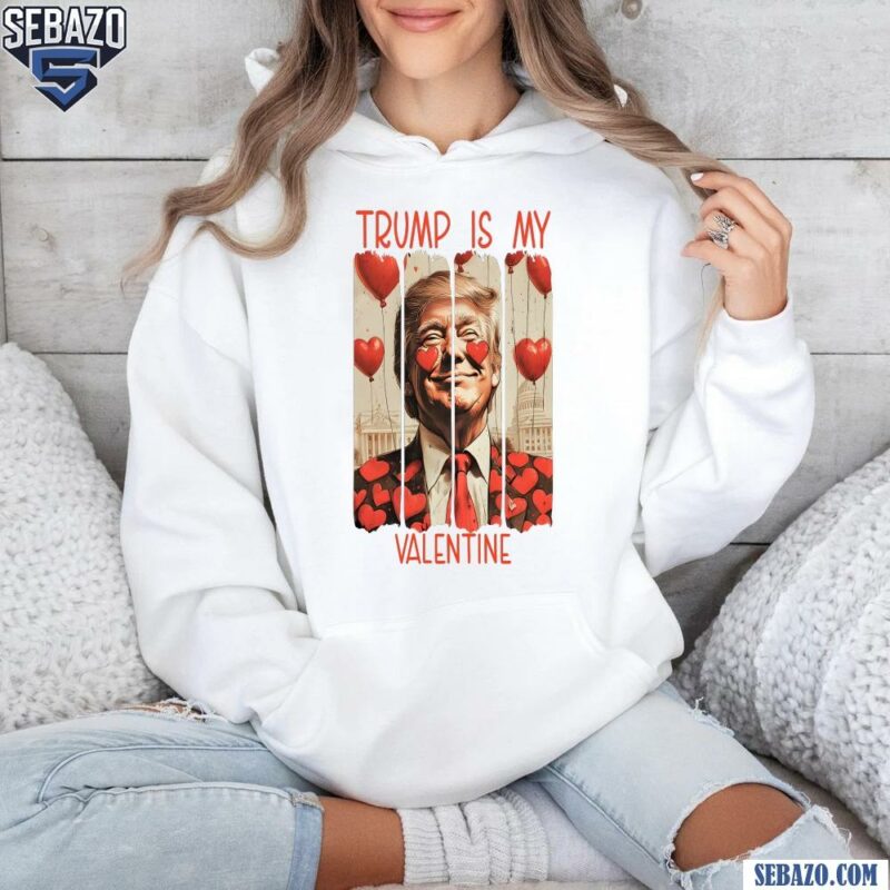 Retro President Trump Is My Valentine Heart Balloons Shirt hoodie