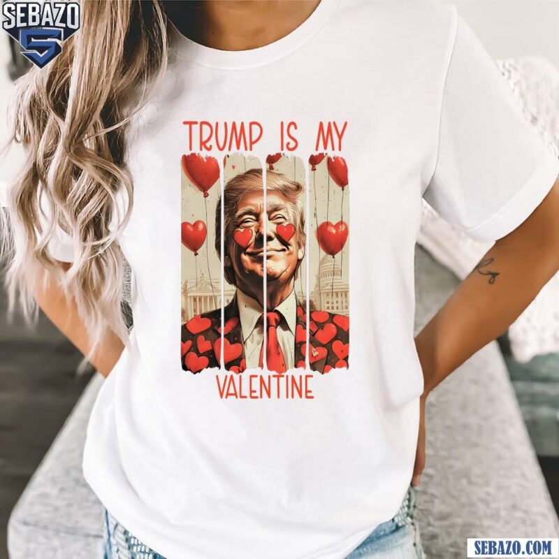 Retro President Trump Is My Valentine Heart Balloons Shirt t-shirt