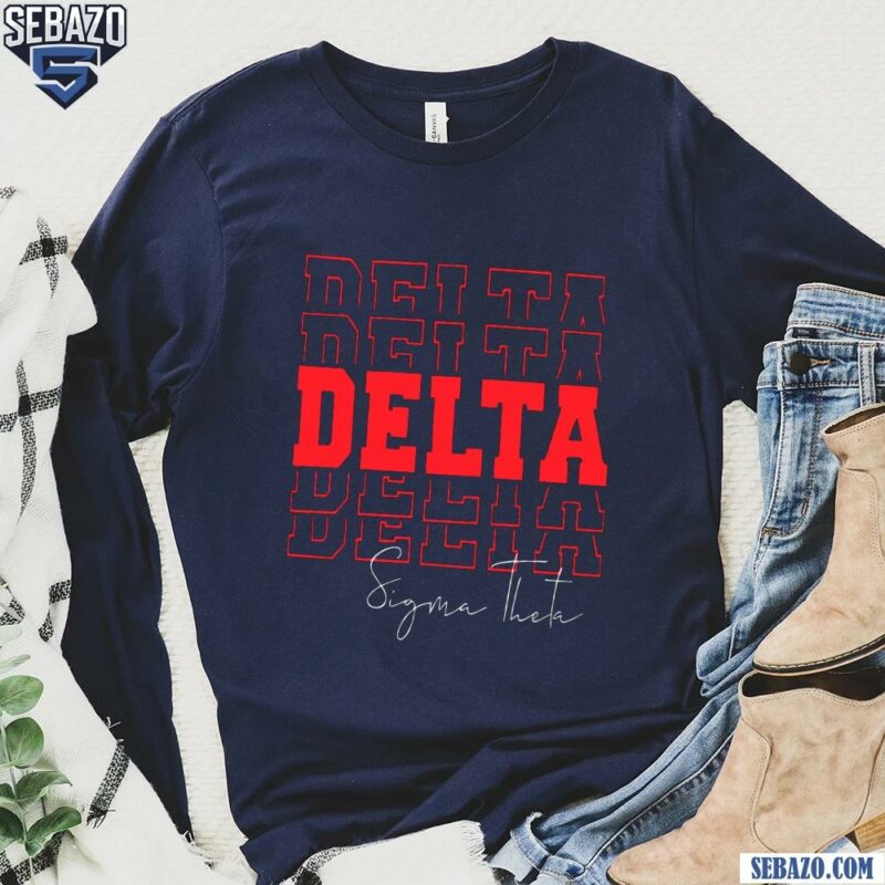 Retro Vintage Delta Sigma Theta Sorority Echo Sorority Shirt long sleeved
