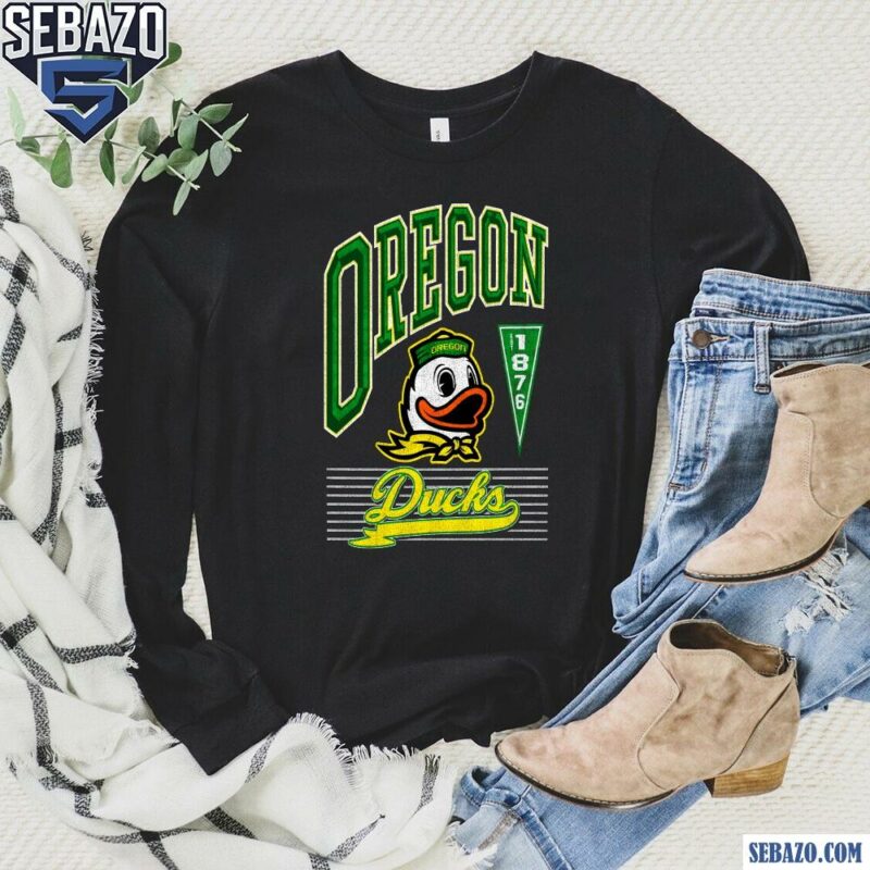 Retro Vintage Oregon Ducks 1876 Football Logo Shirt long sleeved