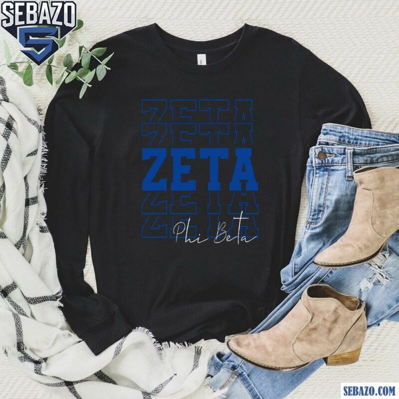 Retro Vintage Zeta Phi Beta Echo Sorority Shirt long sleeved