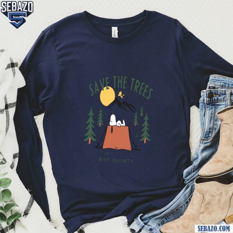 Save The Tree Riot Society Peanuts Snoopy Camping Shirt long sleeved