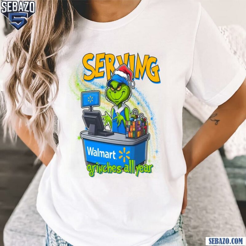 Serving Grinches All Year Christmas Grinch Cashier Shirt t-shirt