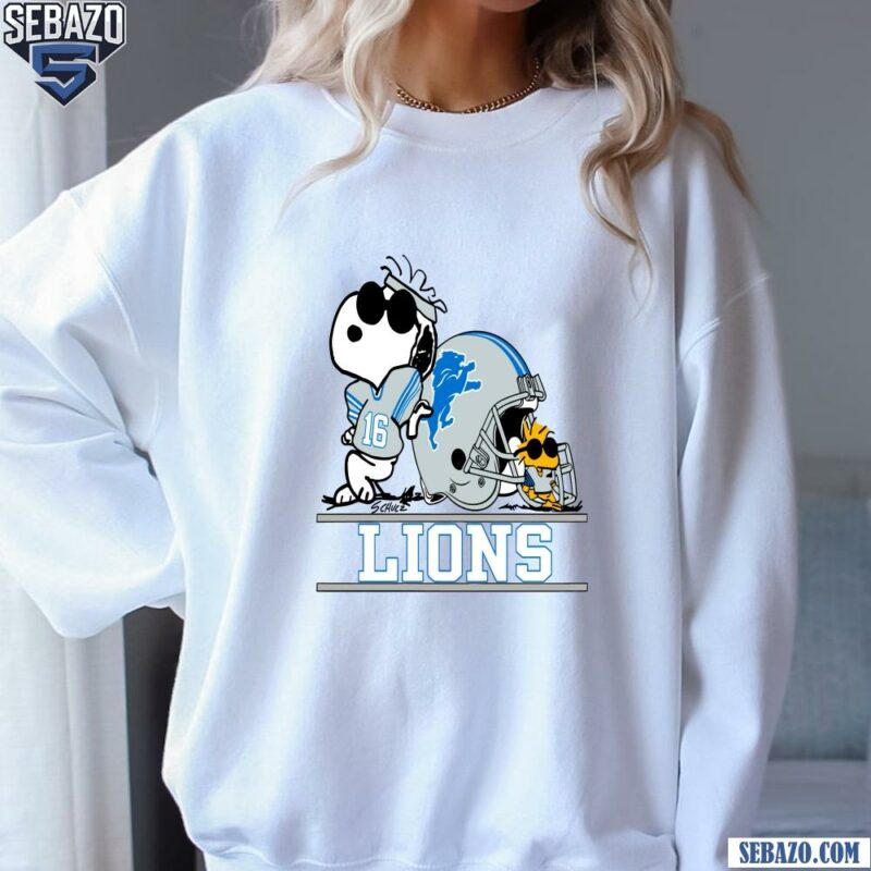 Snoopy And Woodstock Detroit Lions Football Helmet Logo Shirt sweatshirt