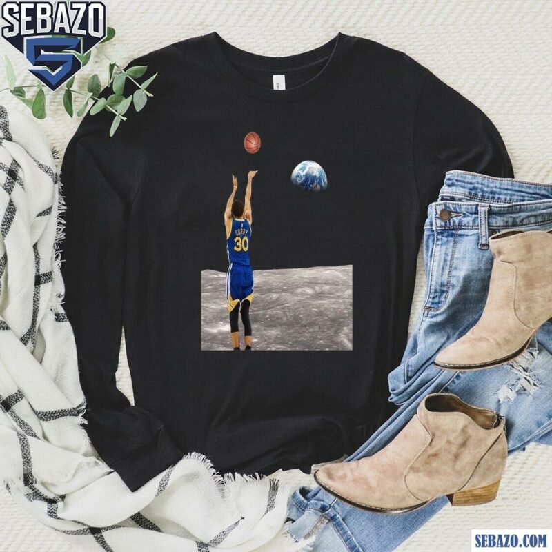 Stephen Curry Throws The Ball Into Space Shirt long sleeved