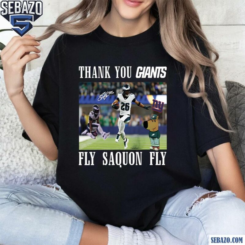 Thank You Giants Fly Saquon Fly Chill Guy Shirt t-shirt