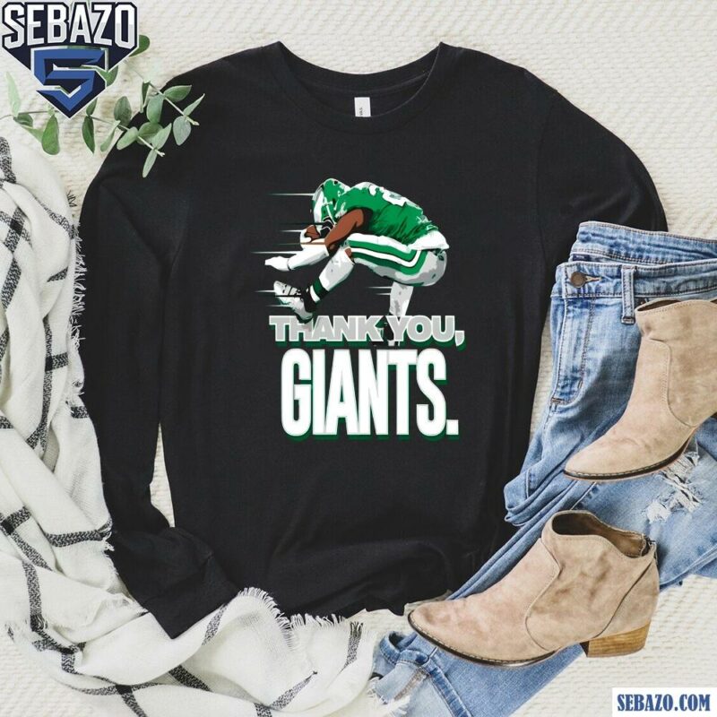 Thank You Giants Saquon Barkley Backwards Hurdle Shirt long sleeved