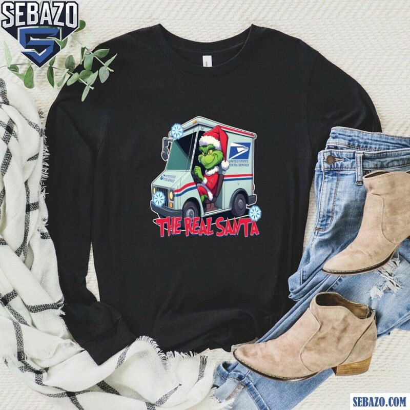 The Real Santa Funny Christmas Transporter Grinch Shirt long sleeved