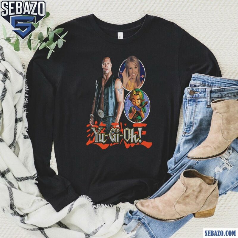 The Rock And Britney Spears Yu Gi Oh Shirt long sleeved