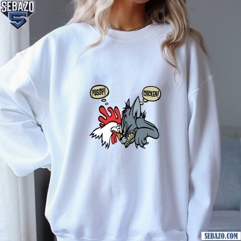 Vintage 1993 No Fear Pussy Vs Chicken Shirt sweatshirt