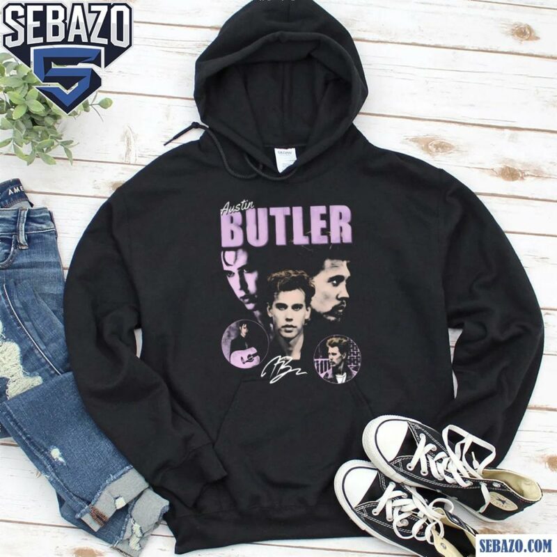 Vintage 90S Austin Butler Face Actor Signature Shirt hoodie